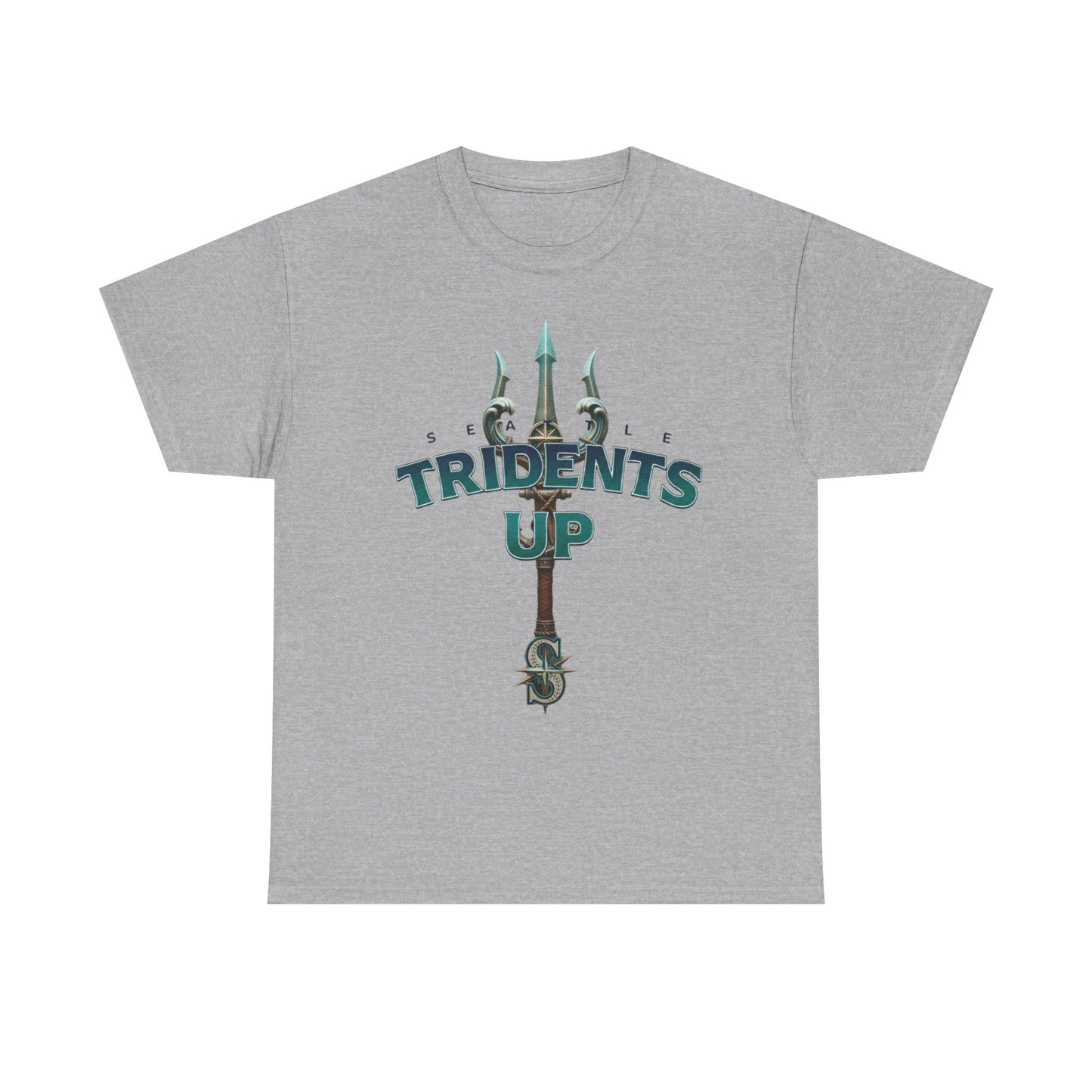 Tridents Up Graphic Tee | Unisex Heavy Cotton T-Shirt, Casual Wear, Gift for Ocean Lovers, Summer Vibe, Beach Party Apparel