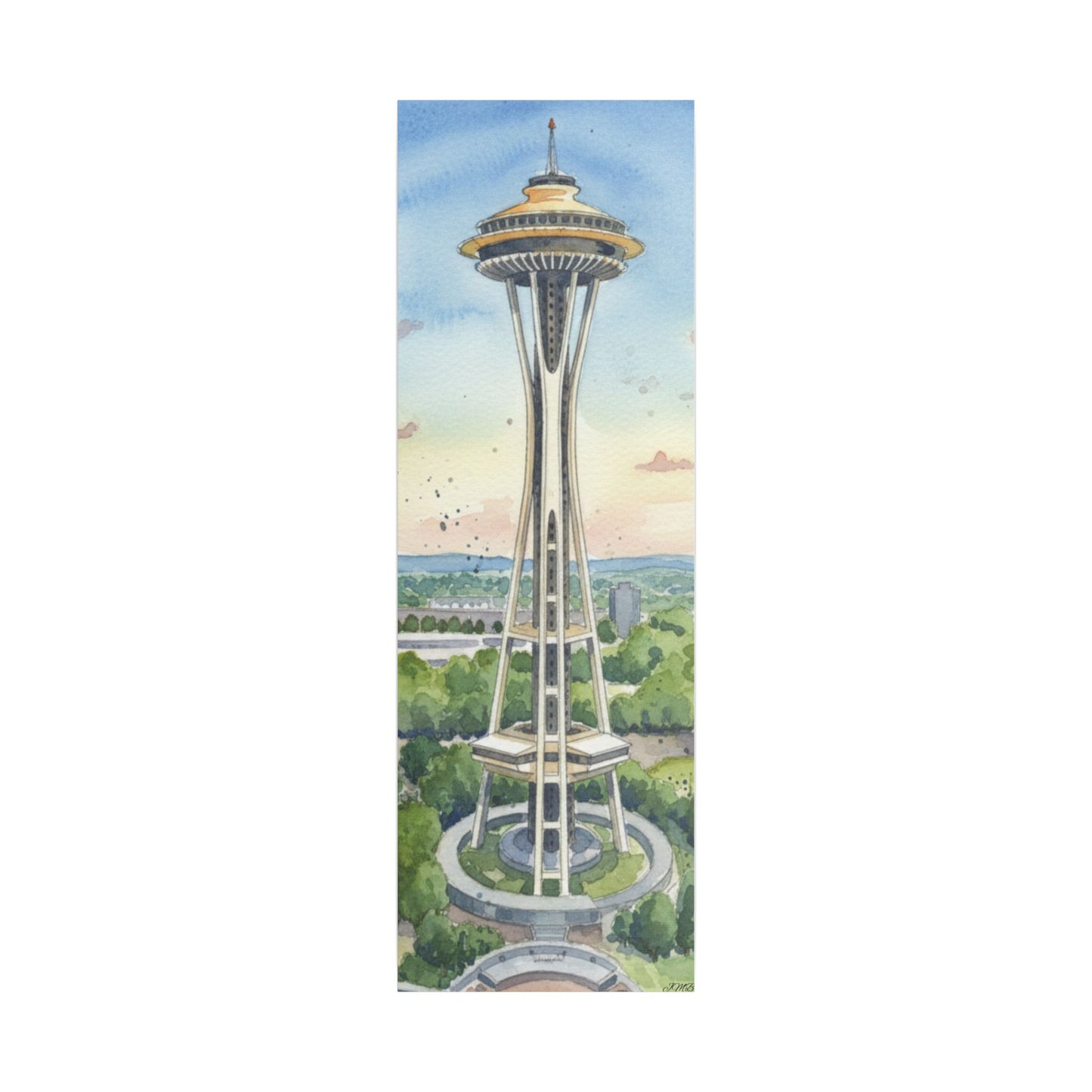Seattle Space Needle Canvas Art, Wall Decor, Stretched Satin Canvas Print, Home Decor, Gift Idea for Art Lovers, Urban Decor