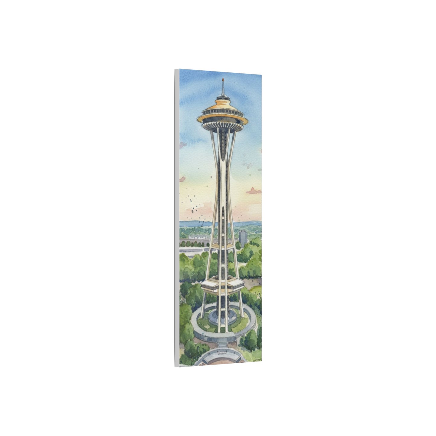 Seattle Space Needle Canvas Art, Wall Decor, Stretched Satin Canvas Print, Home Decor, Gift Idea for Art Lovers, Urban Decor