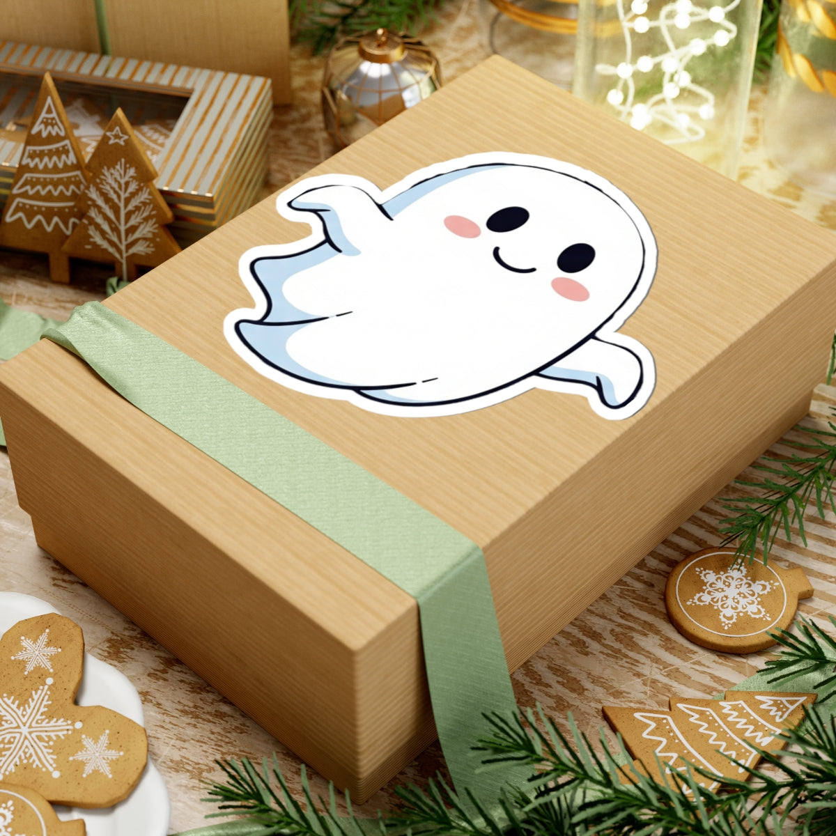Cute Ghost Kiss-Cut Stickers for Spooky Decor, Laptop, Journals, Halloween Party, Kid’s Crafts, Trick or Treat