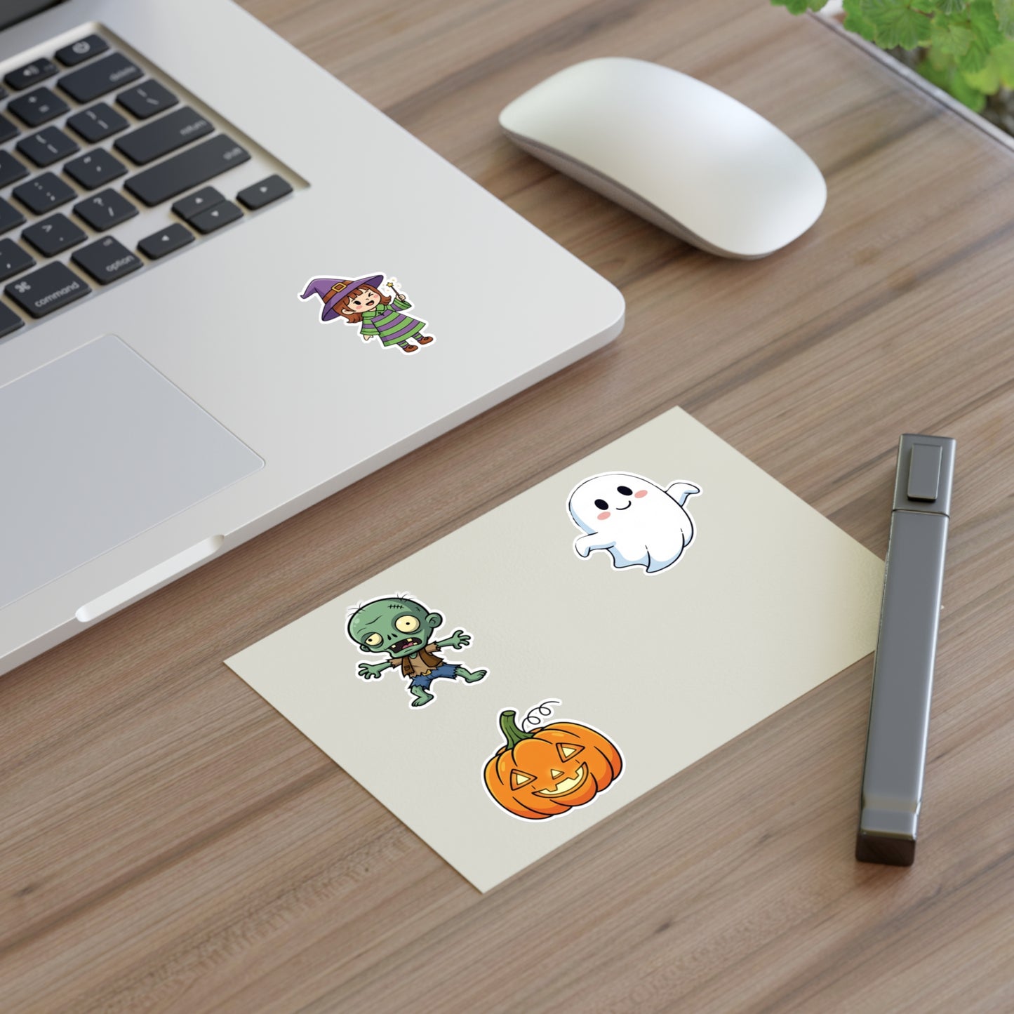 Halloween-Themed Sticker Sheets - Cute Ghosts, Zombies & Pumpkins - Perfect for Parties, Scrapbooking, Journals, and Decor