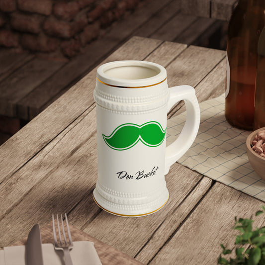 Don Bucket Green Beer Stein Mug for Craft Beer Lovers, Personalized Gift for Him, Oktoberfest Party, Custom Ceramics, Holiday Celebrations