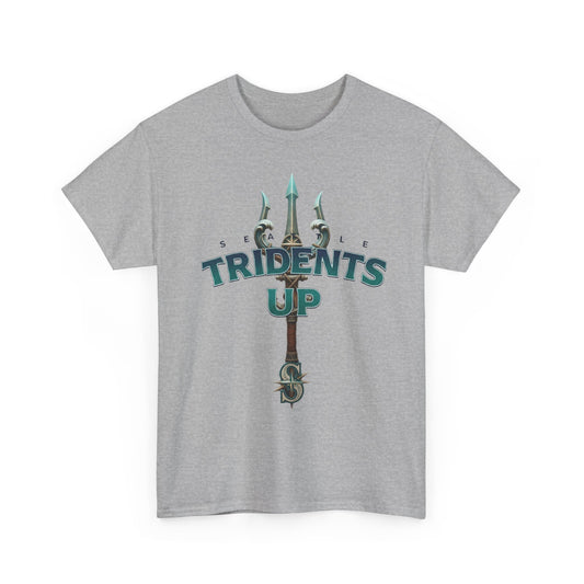 Tridents Up Graphic Tee | Unisex Heavy Cotton T-Shirt, Casual Wear, Gift for Ocean Lovers, Summer Vibe, Beach Party Apparel