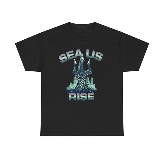 Ocean-Inspired Unisex Heavy Cotton Tee, Environmental Awareness Shirt, Gift for Ocean Lovers, Summer Fashion, Casual Wear