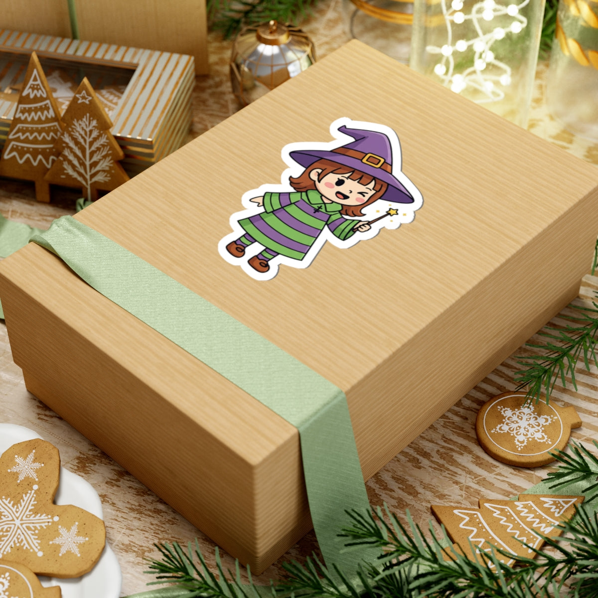 Cute Witch Kiss-Cut Stickers | Adorable Halloween Decor, Kids Craft Supplies, Laptop Stickers, Party Favors, Gift Accessory