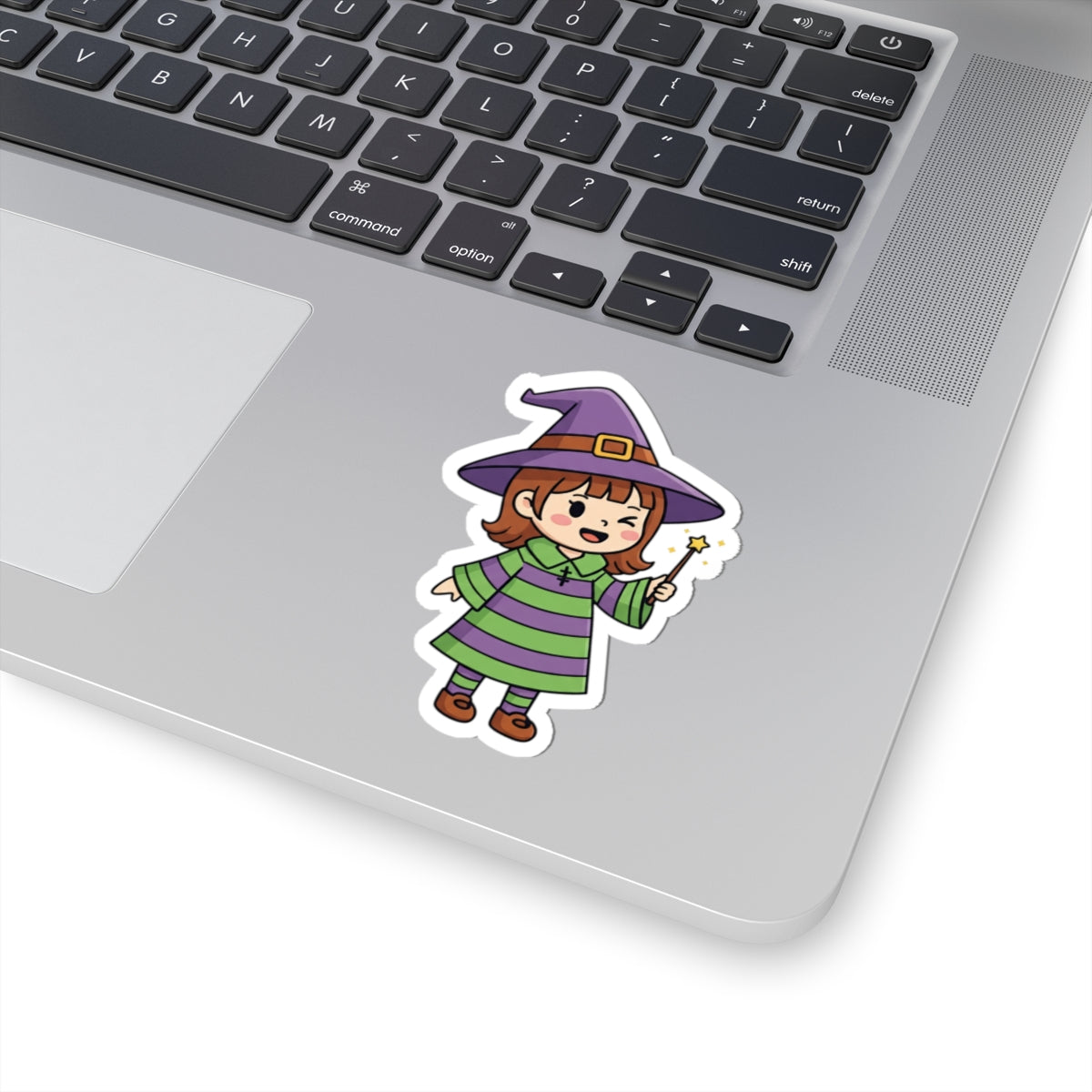 Cute Witch Kiss-Cut Stickers | Adorable Halloween Decor, Kids Craft Supplies, Laptop Stickers, Party Favors, Gift Accessory